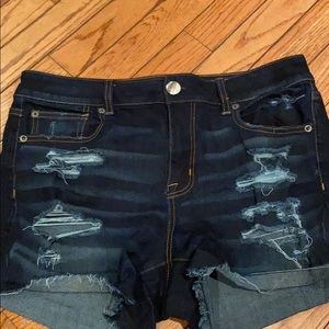 distressed jean shorts